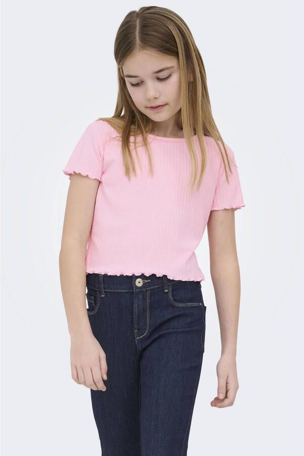ONLY KIDS GIRL T-shirt rib gebreid roze