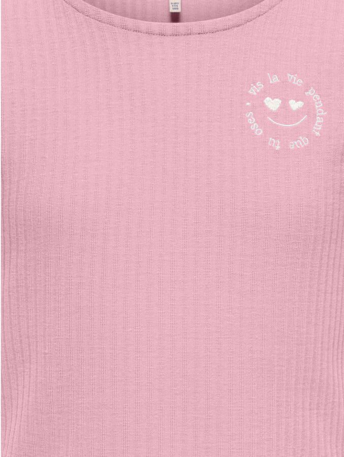 ONLY KIDS GIRL T-shirt roze met textuur - Foto 2