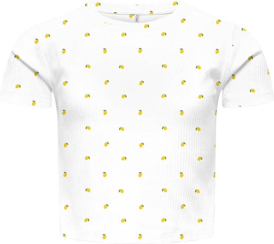 ONLY KIDS GIRL T-shirt wit geel