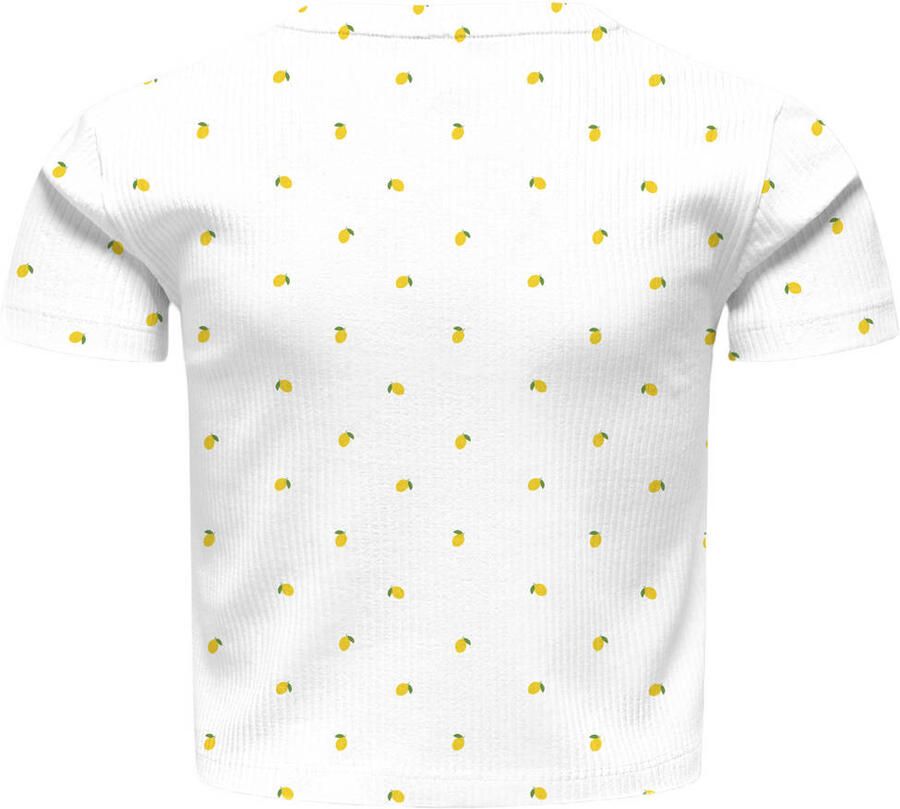 ONLY KIDS GIRL T-shirt wit geel - Foto 2