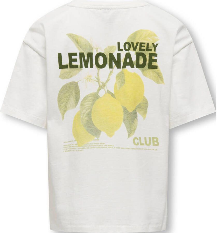 ONLY KIDS GIRL T-shirt met backprint wit - Foto 2