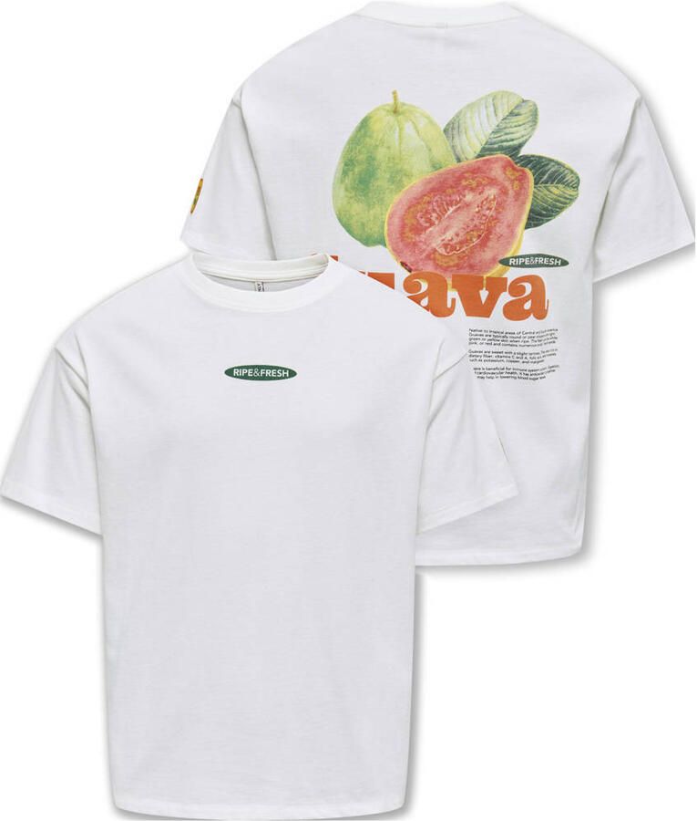 ONLY KIDS GIRL T-shirt met backprint wit - Foto 3