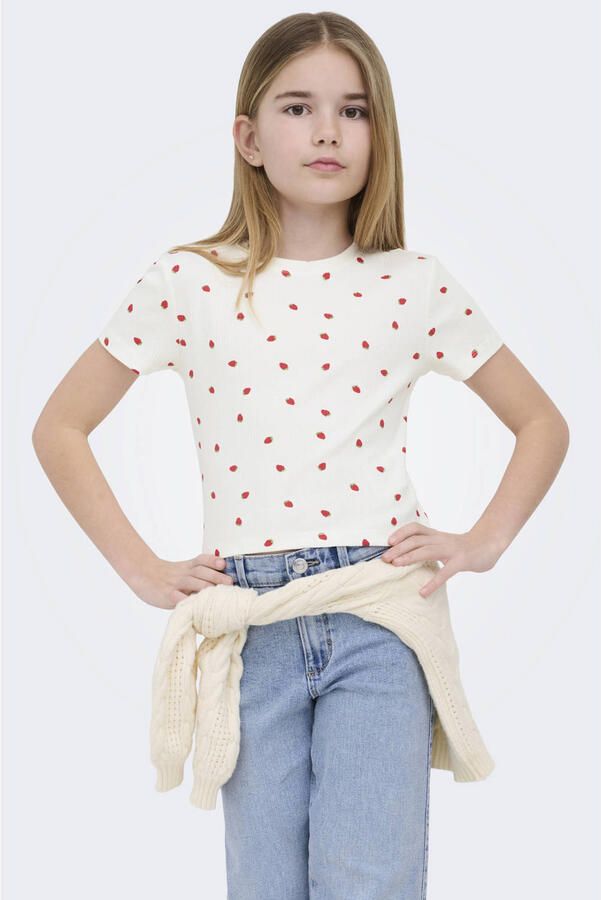 ONLY KIDS GIRL T-shirt wit rood