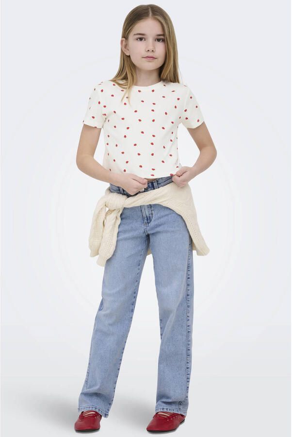 ONLY KIDS GIRL T-shirt wit rood - Foto 3