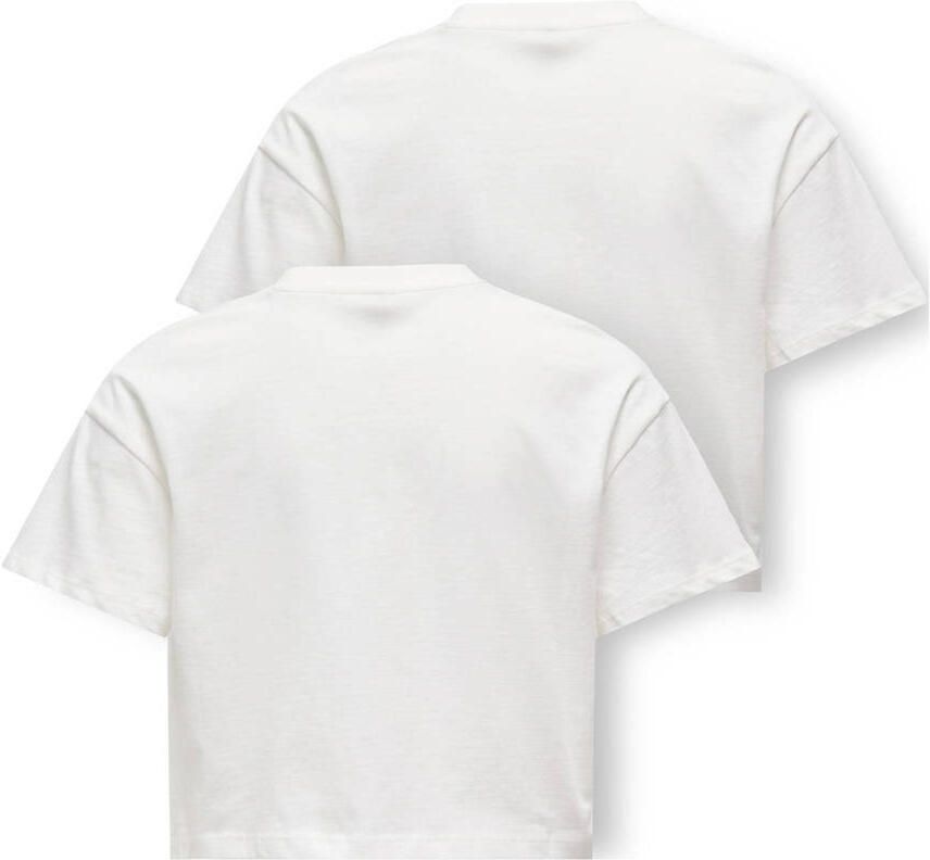 ONLY KIDS GIRL T-shirt wit (set van 2) - Foto 2