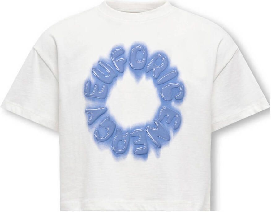 ONLY KIDS GIRL T-shirt wit blauw