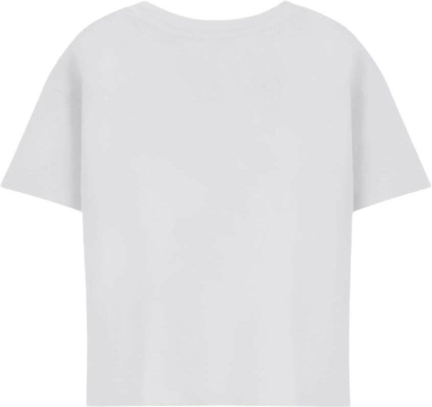 ONLY KIDS GIRL T-shirt wit limegroen Meisjes Stretchkatoen Ronde hals Printopdruk - Foto 2