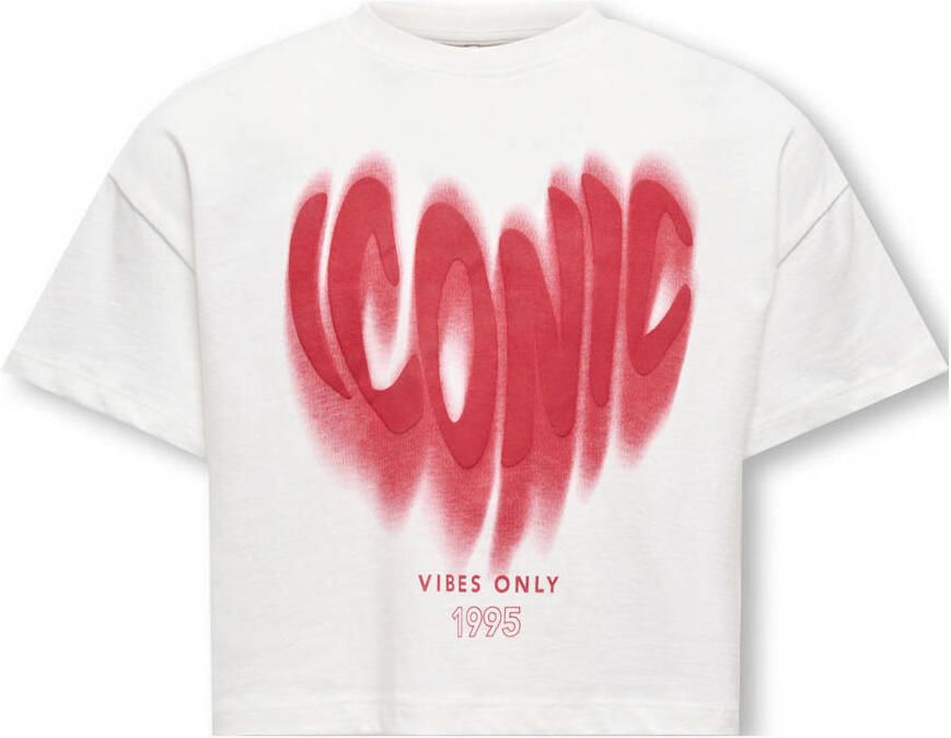 ONLY KIDS GIRL T-shirt wit rood