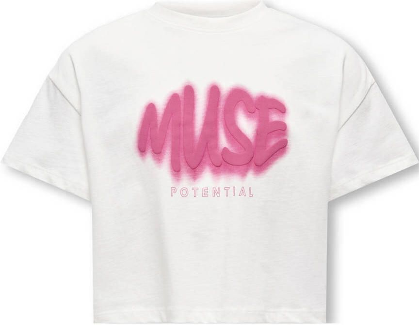 ONLY KIDS GIRL T-shirt wit roze