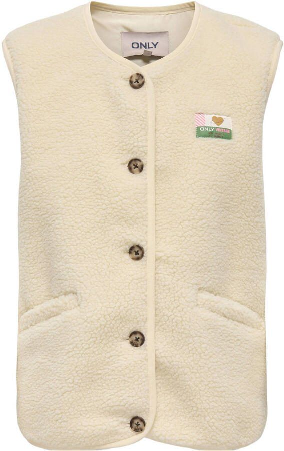 ONLY KIDS GIRL teddy gilet ecru