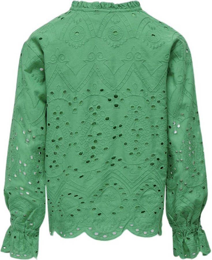 Only KIDS GIRL top KOGCLEO LIFE groen Meisjes Katoen Opstaande kraag Effen 146 - Foto 2