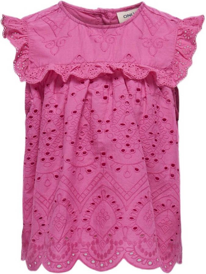 Only KIDS GIRL top KOGCLEO LIFE warmroze Meisjes Katoen Ronde hals Effen 134