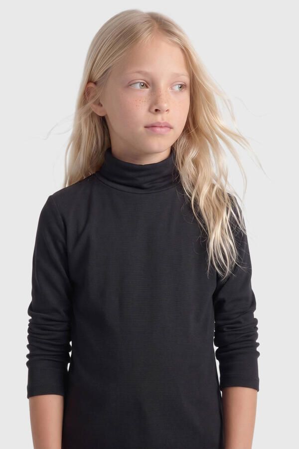 ONLY KIDS GIRL tops met col zwart ecru (set van 2) Meisjes Viscose Rolkraag