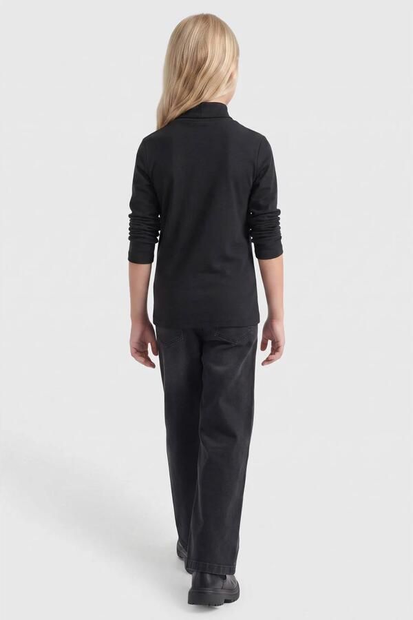 ONLY KIDS GIRL tops met col zwart ecru (set van 2) Meisjes Viscose Rolkraag - Foto 2