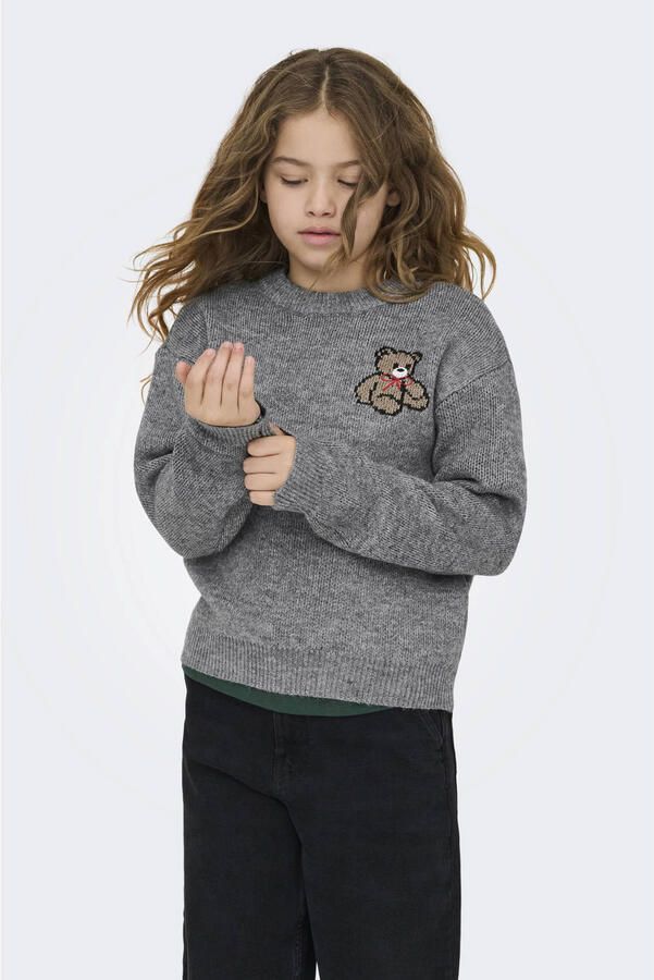 Only Regular fit gebreide pullover met motiefstitching model 'TEDDY'