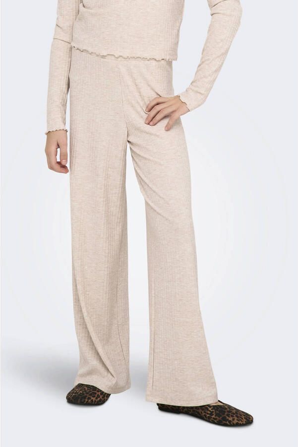 ONLY KIDS GIRL wide leg casual broek ecru