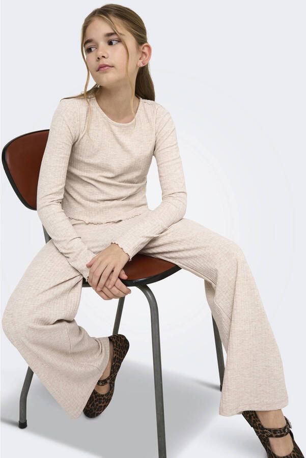 ONLY KIDS GIRL wide leg casual broek ecru - Foto 3