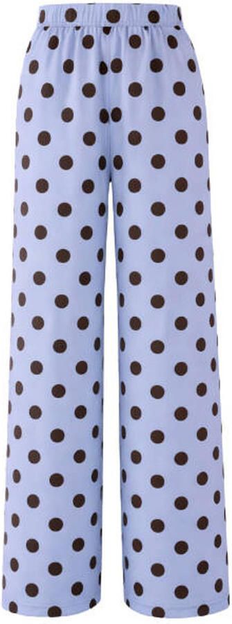 ONLY KIDS GIRL wide leg casual broek met stippen lichtblauw