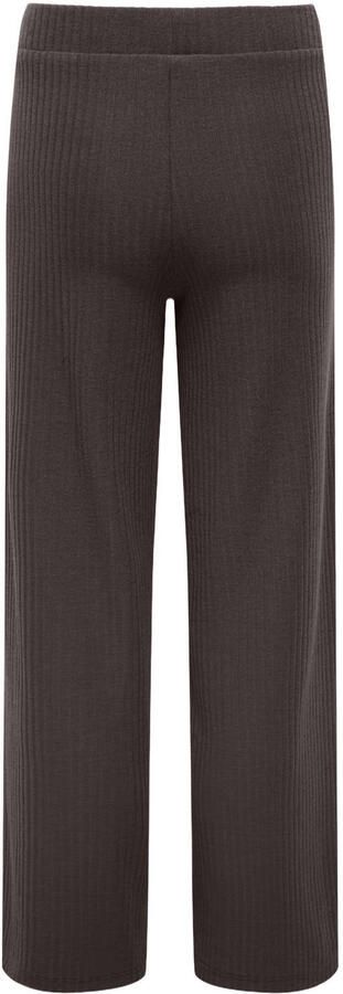 ONLY KIDS GIRL wide leg casual broek met textuur donkerbruin - Foto 2