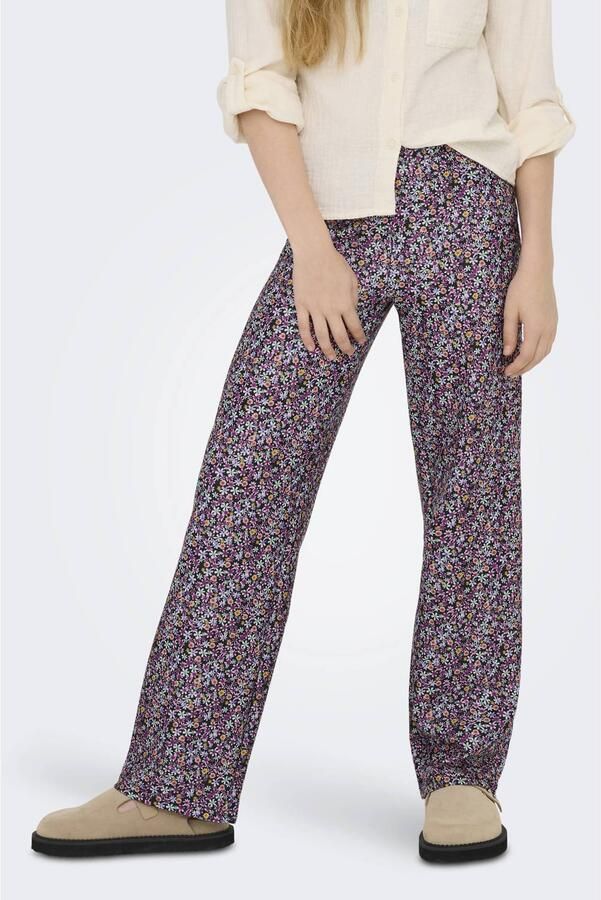 ONLY KIDS GIRL wide leg casual broek paars