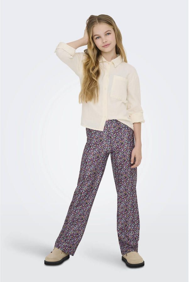 ONLY KIDS GIRL wide leg casual broek paars - Foto 2
