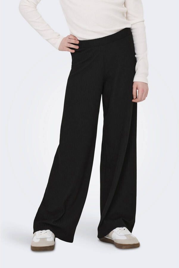 ONLY KIDS GIRL wide leg casual broek zwart