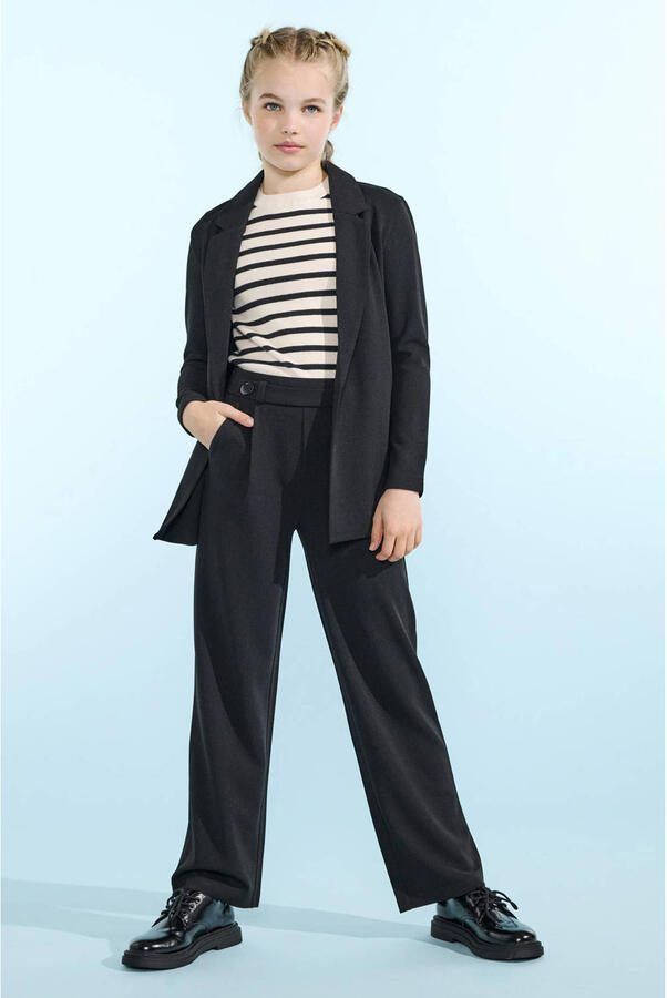 ONLY KIDS GIRL wide leg casual broek zwart