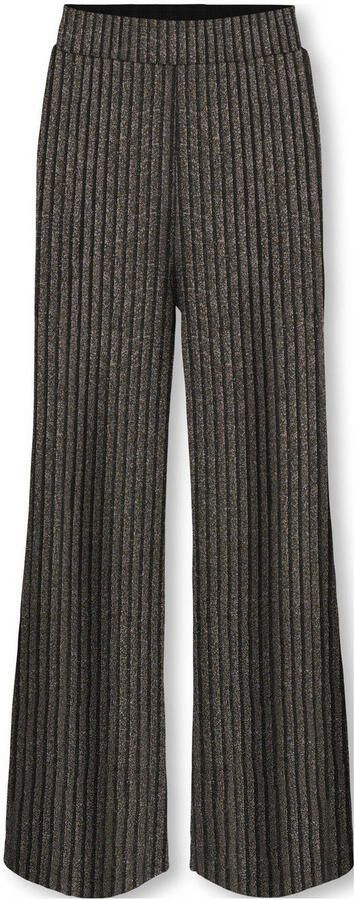 ONLY KIDS GIRL wide leg casual broek zwart lichtgoud