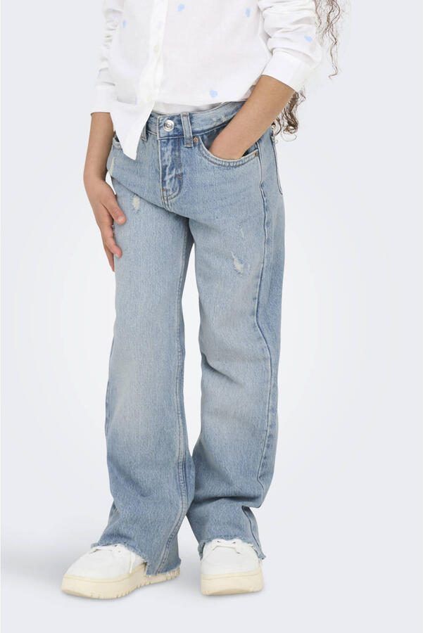 ONLY KIDS GIRL wide leg high waist jeans light blue denim - Foto 2