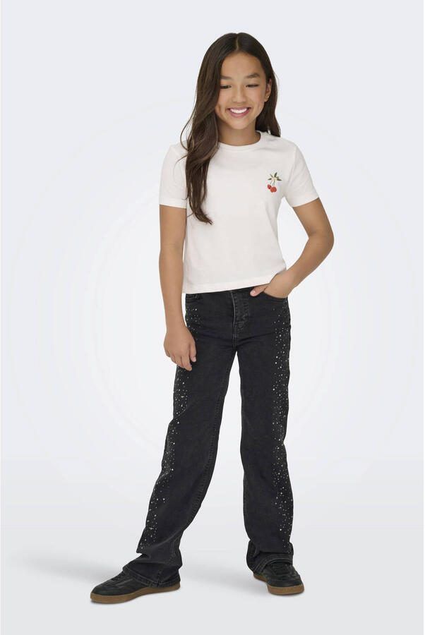 ONLY KIDS GIRL wide leg high waist wide leg jeans black denim - Foto 2