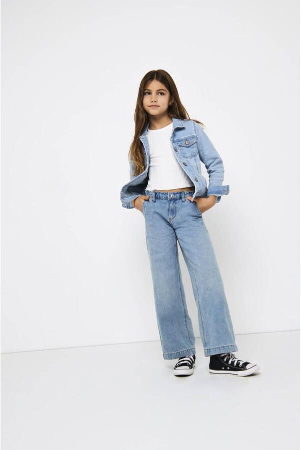 Only KIDS GIRL wide leg jeans KOGCOMET light blue denim Blauw Meisjes Sweat 116