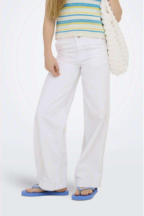 Only KIDS GIRL wide leg jeans KOGCOMET wit Meisjes Katoen Effen 116 - Foto 3