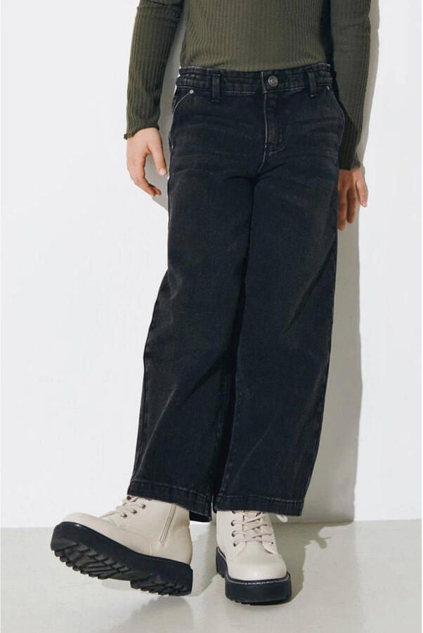 ONLY KIDS GIRL wide leg jeans KOGCOMET zwart Meisjes Denim Effen - Foto 2