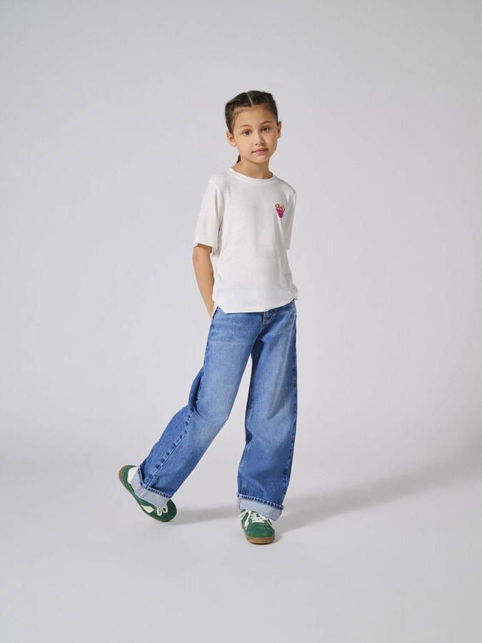 Only KIDS GIRL wide leg jeans KOGHOPE medium blue denim Blauw Effen 146 - Foto 2