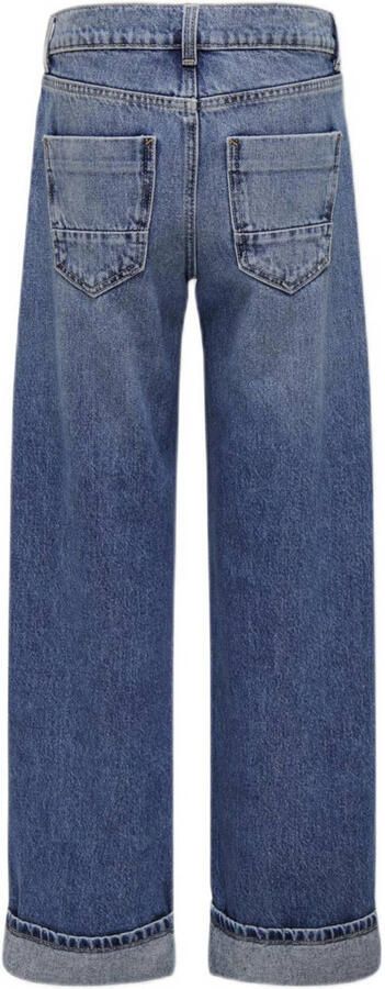 Only KIDS GIRL wide leg jeans KOGHOPE medium blue denim Blauw Effen 146
