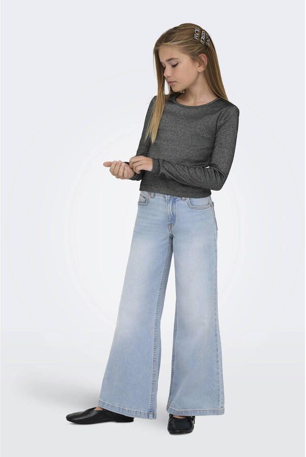 ONLY KIDS GIRL wide leg jeans light blue denim - Foto 3