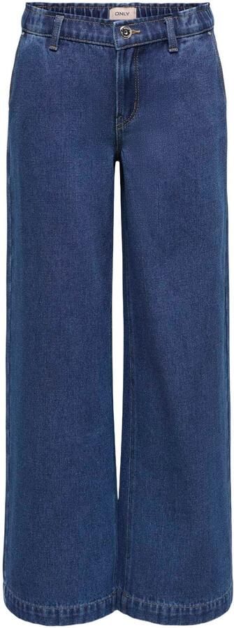 ONLY KIDS GIRL wide leg jeans medium blue denim Blauw Effen