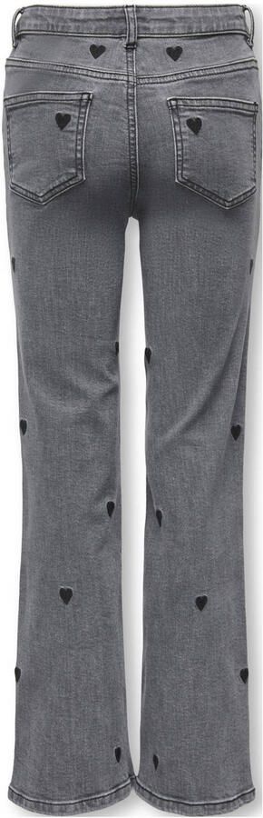ONLY KIDS GIRL wide leg jeans met hartjes grey denim - Foto 2