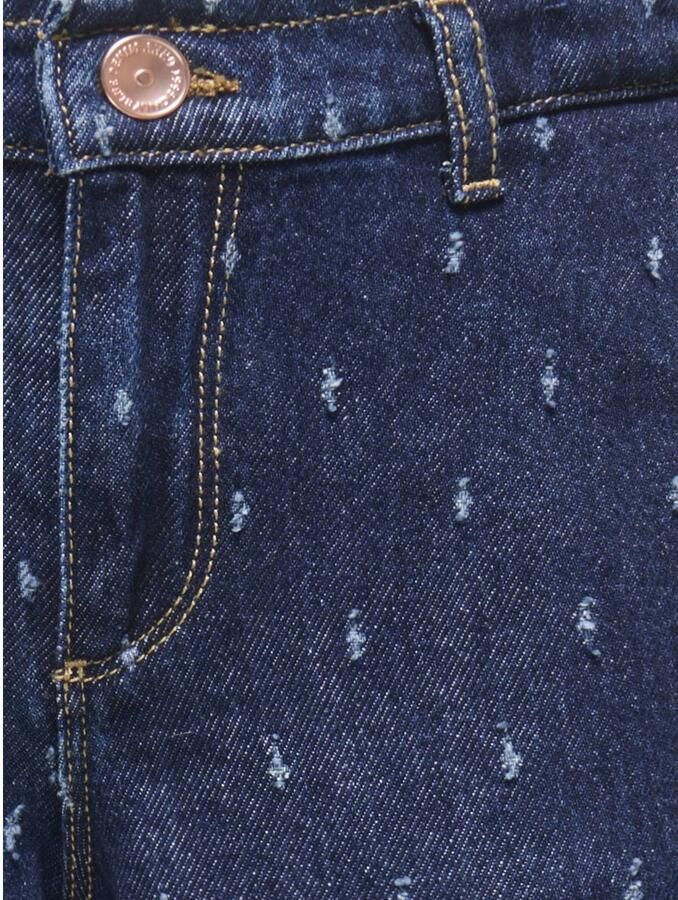 ONLY KIDS GIRL wide leg jeans met print dark blue Blauw Meisjes Denim - Foto 2