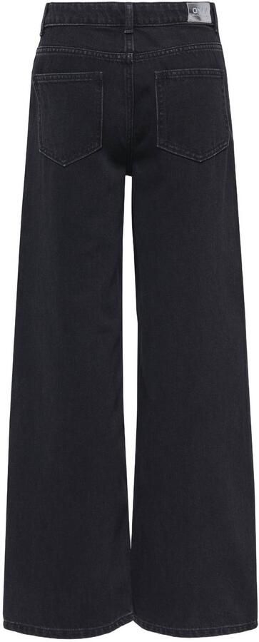 ONLY KIDS GIRL wide leg jeans met sterren black denim zilver Zwart Sterren