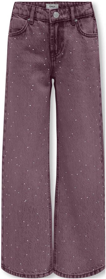 ONLY KIDS GIRL wide leg jeans paars Meisjes Denim All over print