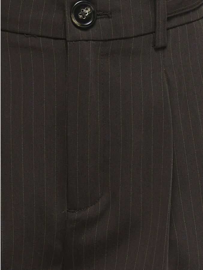 ONLY KIDS GIRL wide leg pantalon met krijtstreep donkerbruin - Foto 2