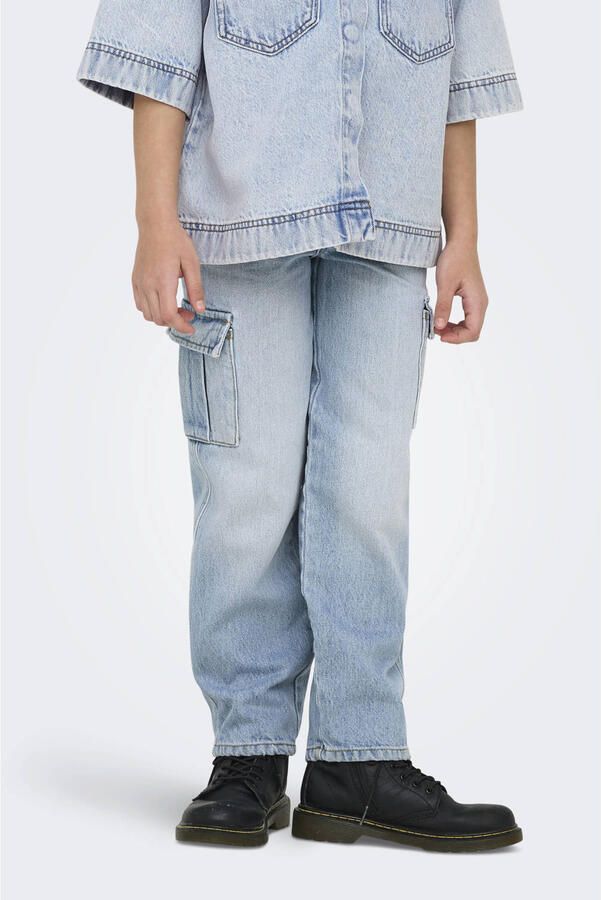 ONLY KIDS GIRL wide leg regular waist jeans light blue denim - Foto 2
