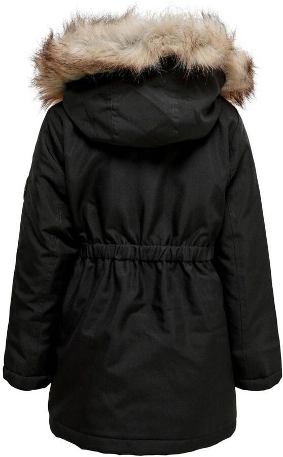 Only KIDS GIRL winterjas KOGIRIS zwart Meisjes Polyester Capuchon Effen 128 - Foto 2