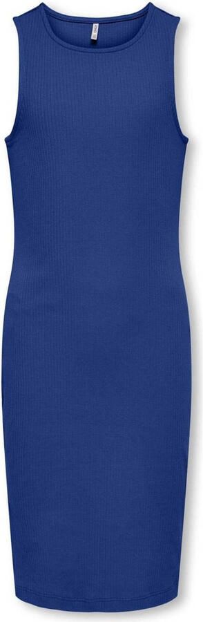 ONLY KIDS GIRL zomerjurk blauw Meisjes Stretchkatoen Ronde hals Effen