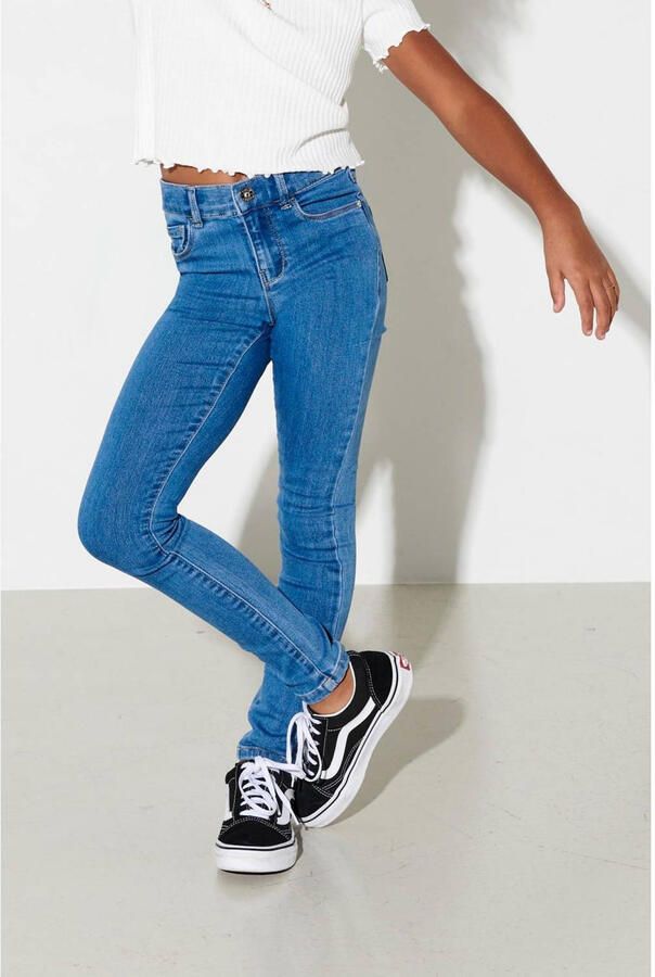 Only KIDS high waist skinny jeans KONRAIN stonewashed Blauw Meisjes Viscose 128 - Foto 3