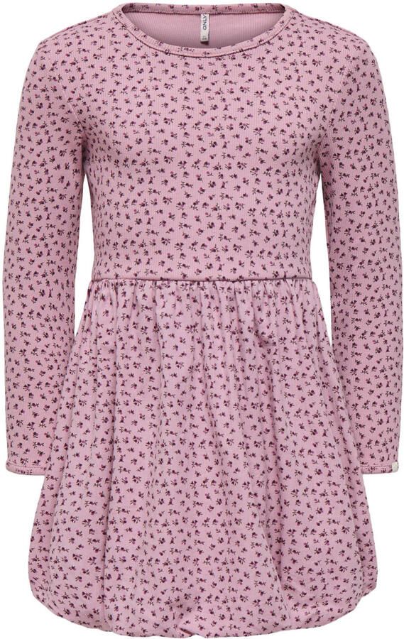 ONLY KIDS MINI gebloemde korte jurk met plooien roze