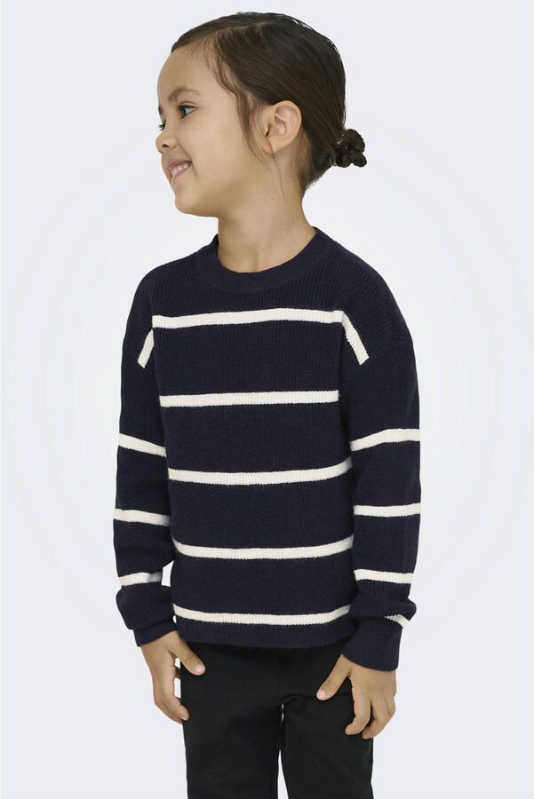 ONLY KIDS MINI gebreide gestreepte trui donkerblauw