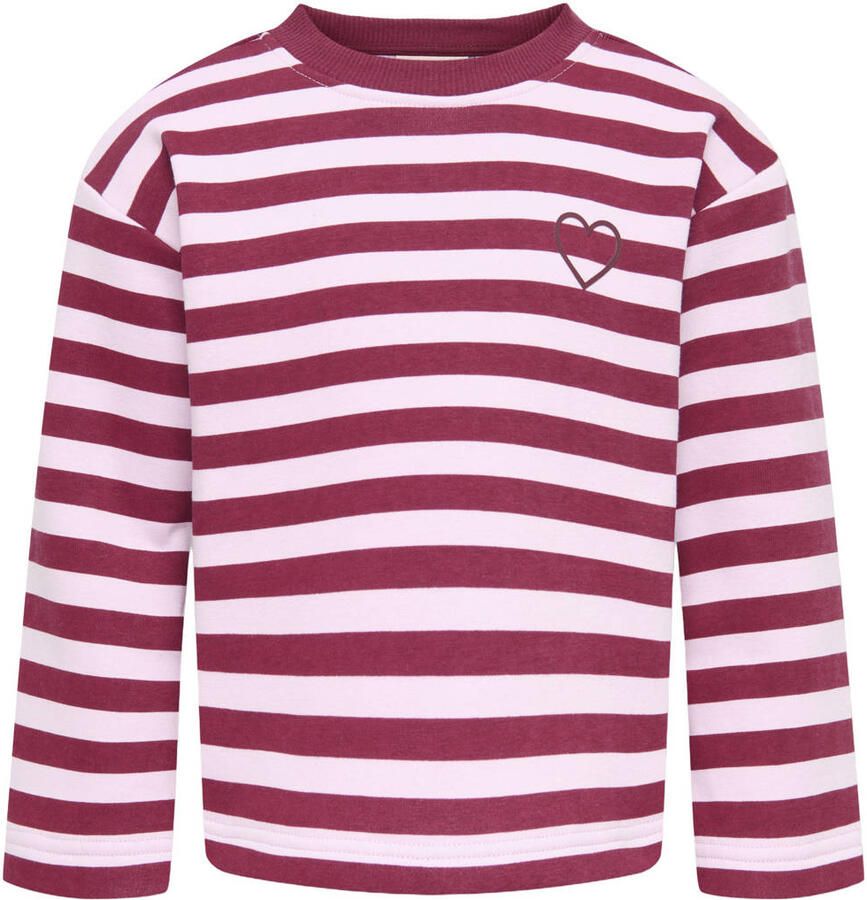 ONLY KIDS MINI gestreepte sweater donkerrood