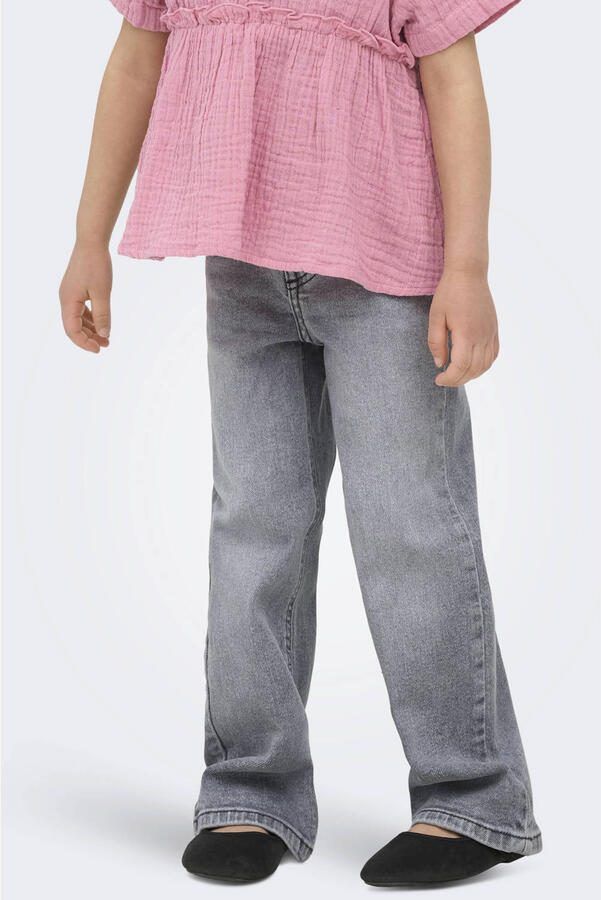 ONLY KIDS MINI high waist wide leg jeans grey denim